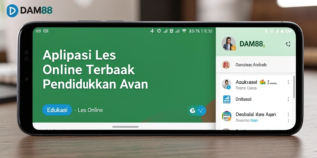 Tampilan antarmuka DAM88 yang menarik dan fungsional untuk Les Online.